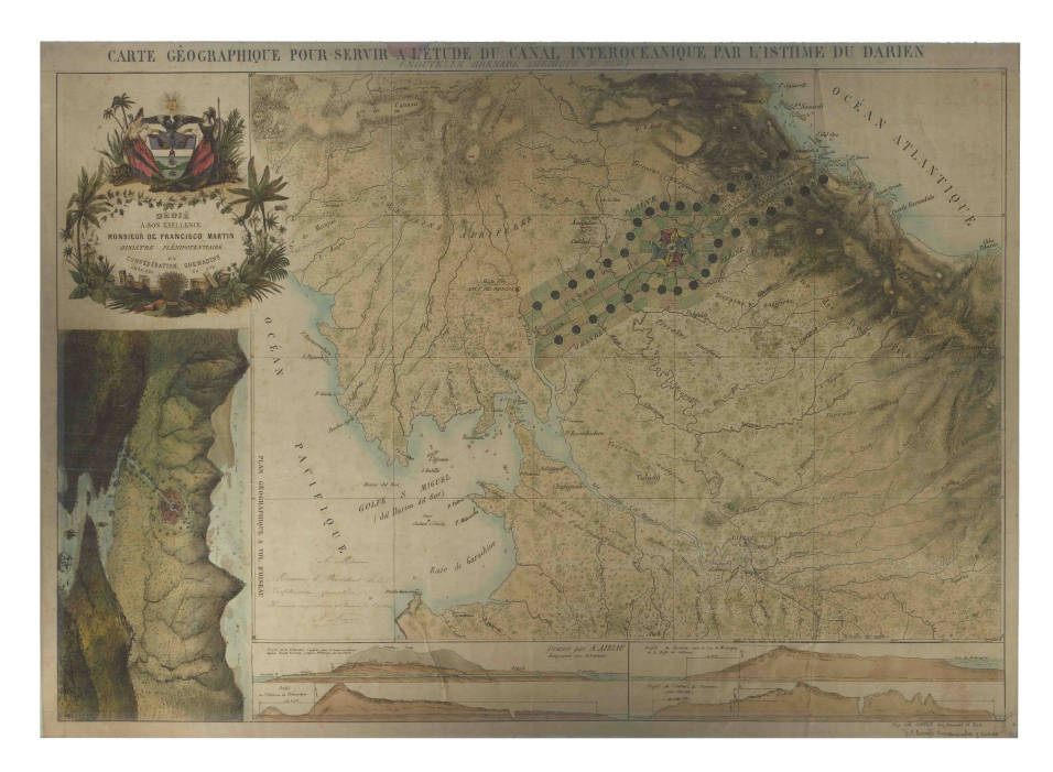Carte géographique pour servir a l'étude du canal interocéanique par l'isthme du Darien