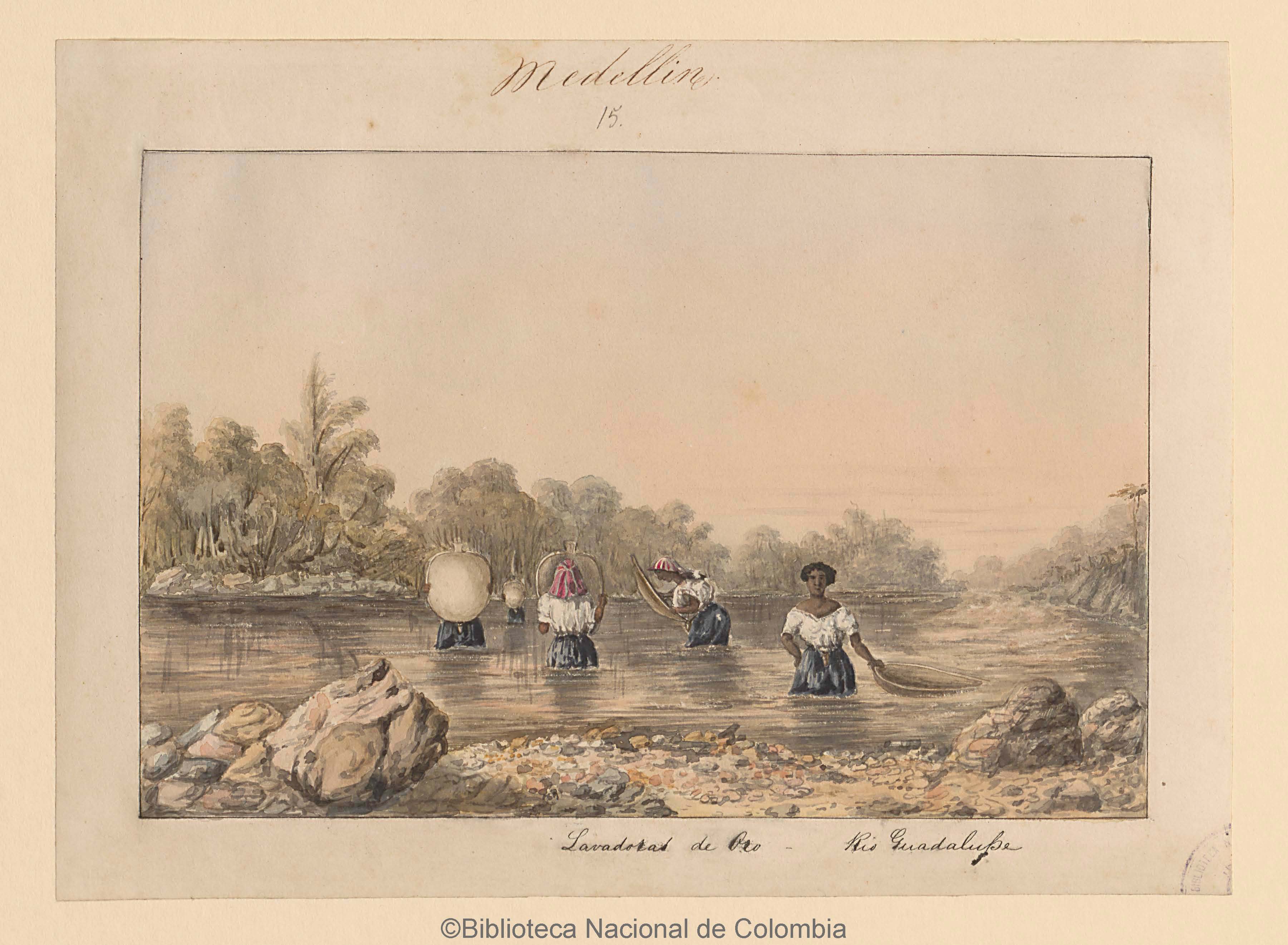 Lavadoras de oro. Río Guadalupe. Medellín.